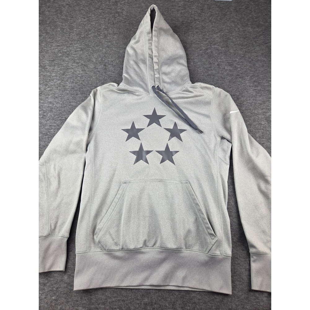 Nike Hoodie Mens Small Grey Therma-FIT Five Star Graphic Athletic Pullover 0025